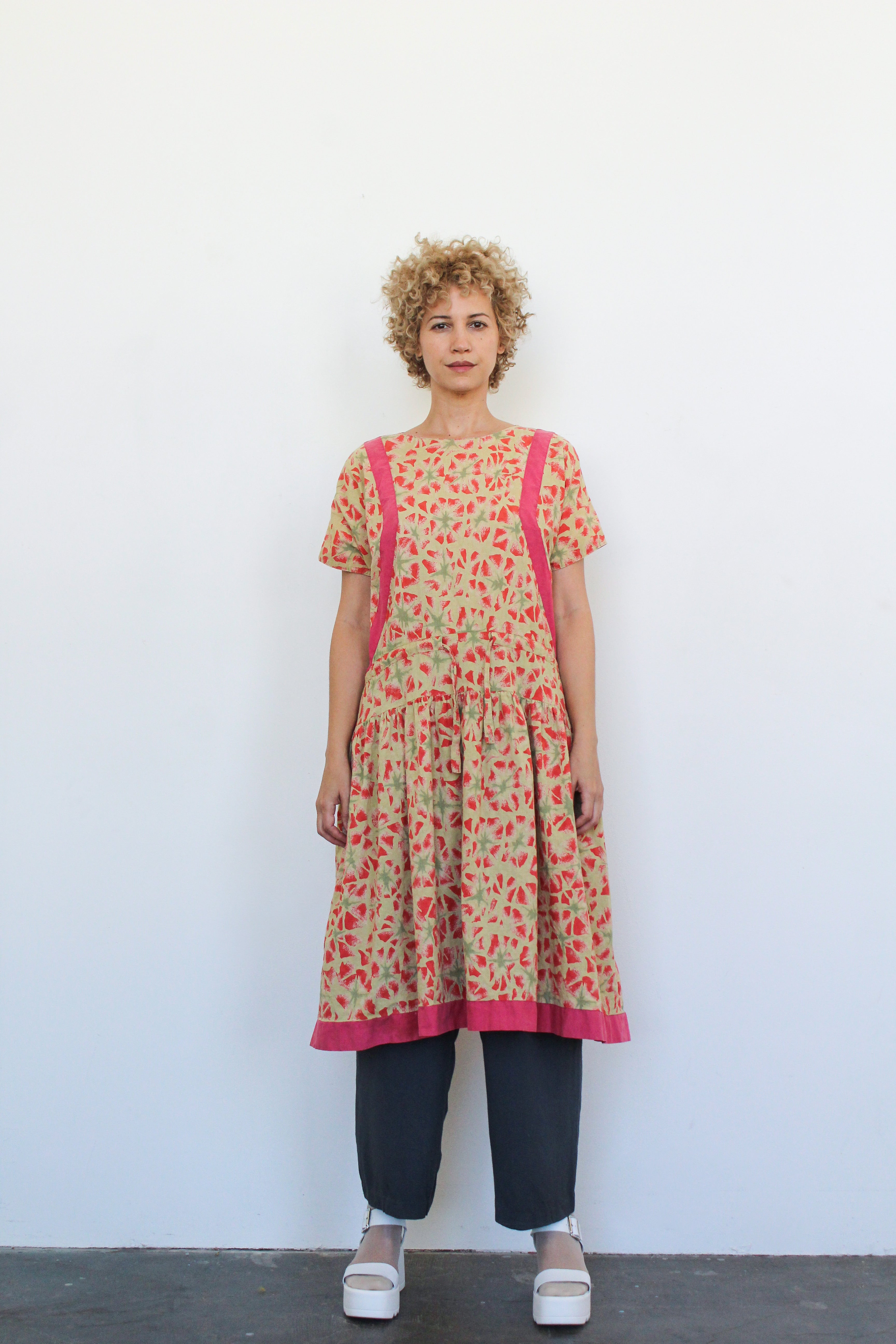1980's ANASTASIA PARIS abstract floral print dress | VINTAGE