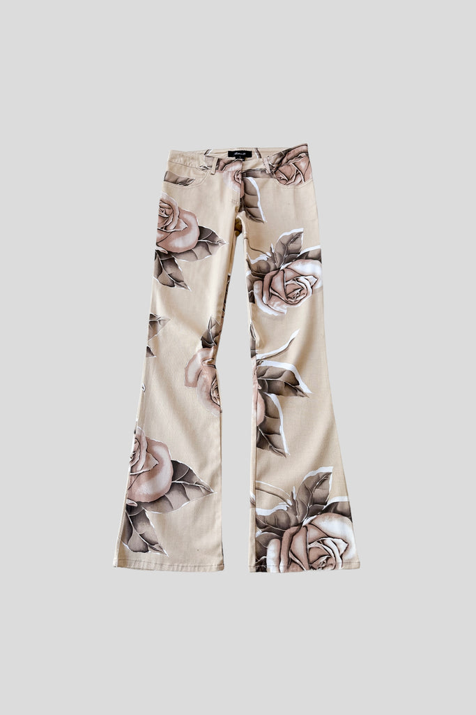 Y2K Arden B graphic roses flared pants