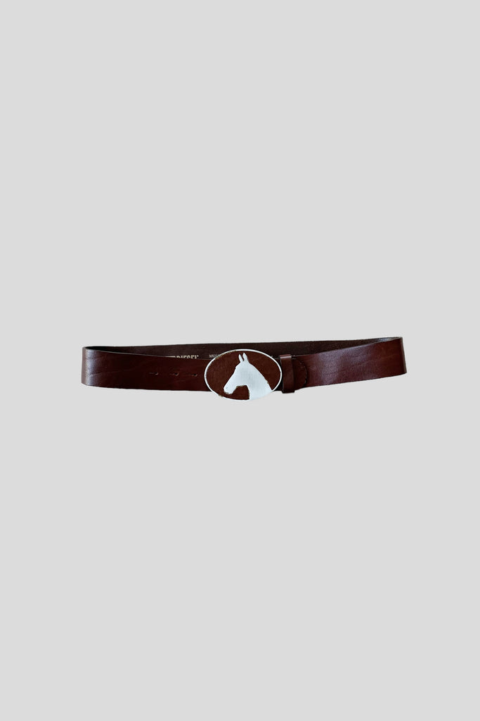 Y2K Diesel horse motif leather belt