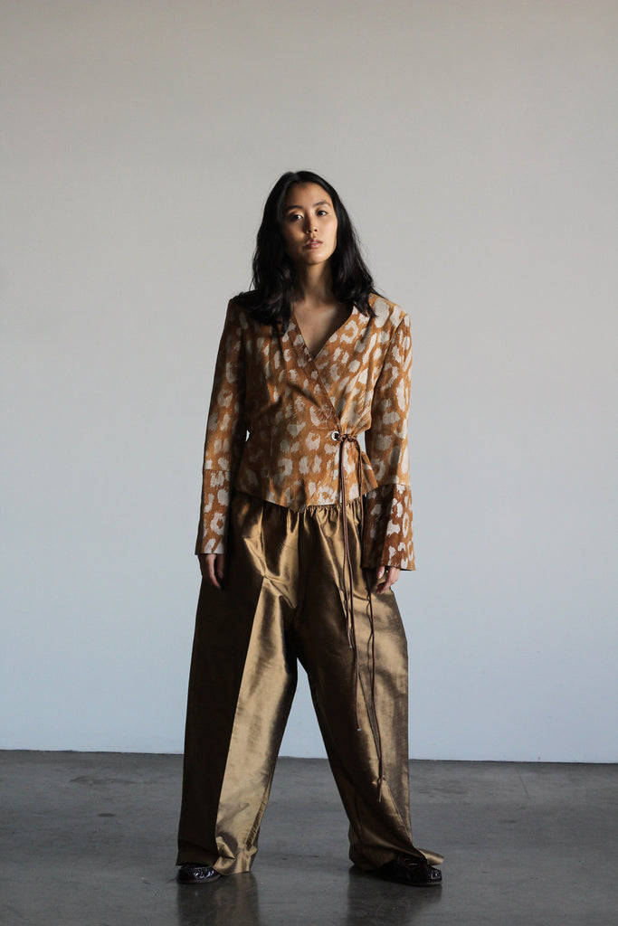 1990's GIORGIO ARMANI suede wrap top | VINTAGE