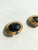 1980’s brass and onyx earrings | VINTAGE