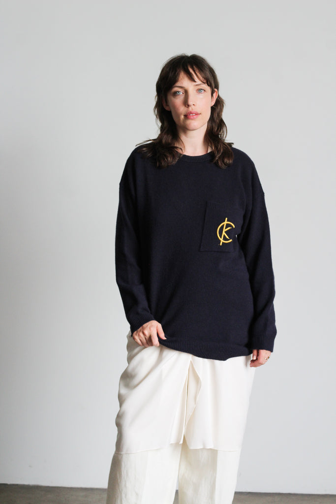1980’s CALVIN KLEIN monogram “CK” lambswool/angora sweater | VINTAGE
