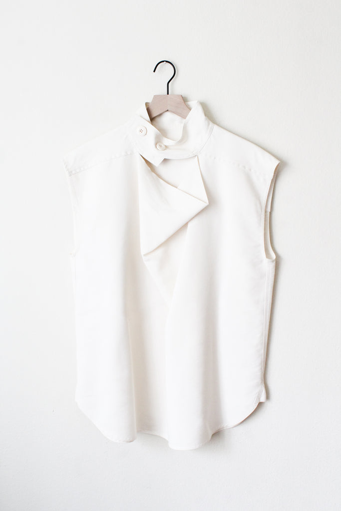 MARNI ivory draped sleeveless shirt | PRE-LOVED