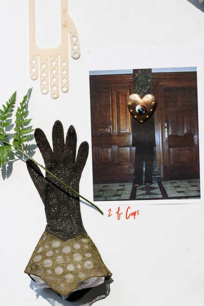 1930’s mesh and voile gauntlet gloves | VINTAGE