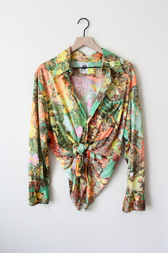 1970’s neon Renaissance print shirt | VINTAGE
