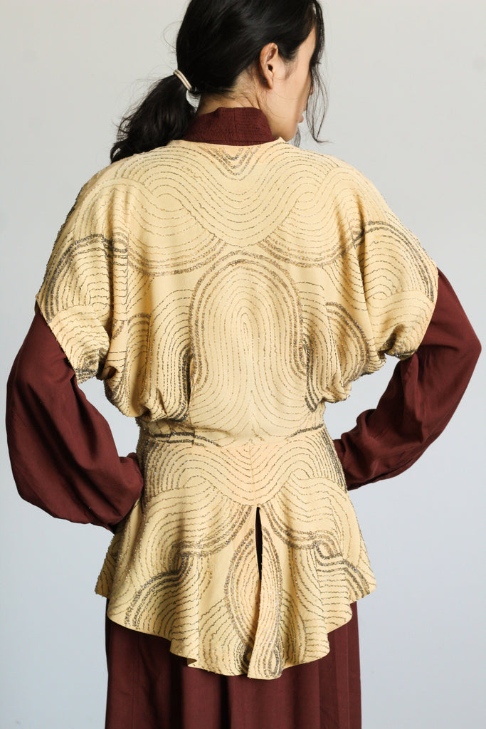 1930's SAKS FIFTH AVENUE beaded peplum jacket blouse | VINTAGE