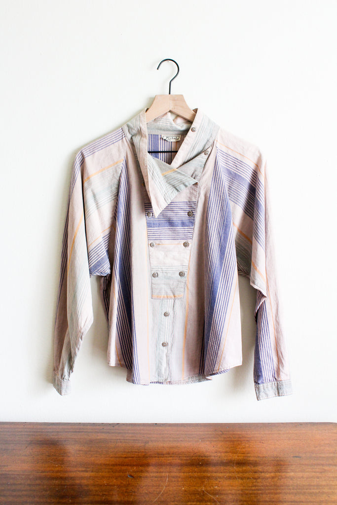 1980's striped cavalry blouse | VINTAGE