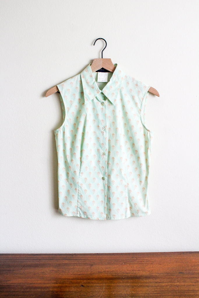 Y2K PIAZZA SEMPIONE mint green sleeveless top | VINTAGE