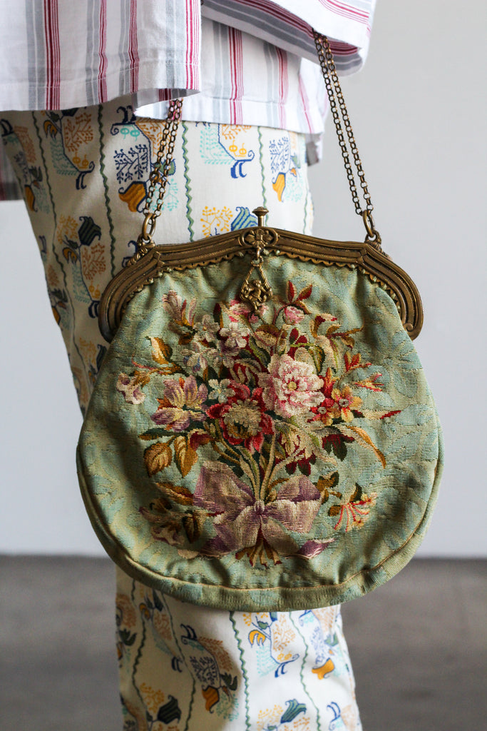 1920's French Aubusson tapestry purse | VINTAGE