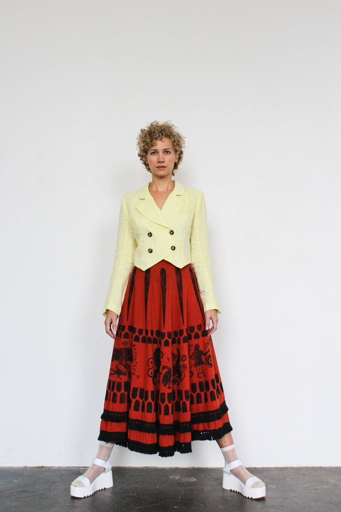 1950's TAPLEYS block print skirt | VINTAGE