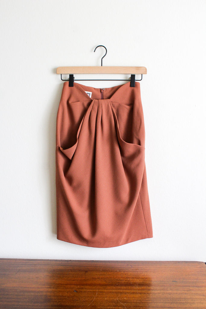 1980's ANNE KLEIN (attr. to Donna Karan) draped skirt | VINTAGE