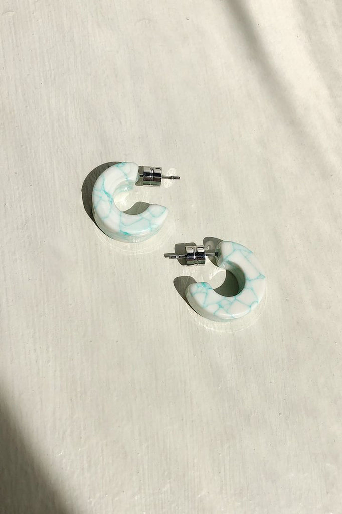 Muse Hoops in MINTED PORCELAIN