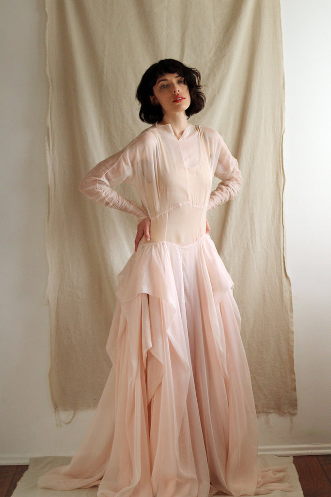 1940's Couture Draped Gown